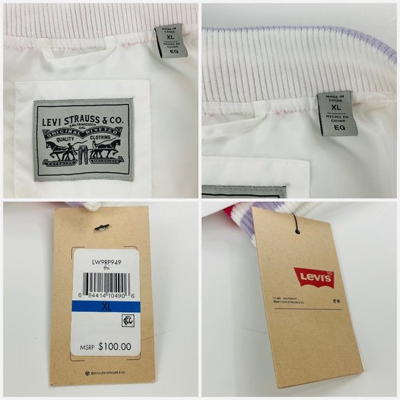 NWT LEVI'S Women's Varsity Retro Style Lightweight Bomber Jacket size XL - Picture 4 of 13